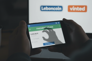 A high-quality, cinematic close-up of a person's hands holding a smartphone displaying a fake bankin