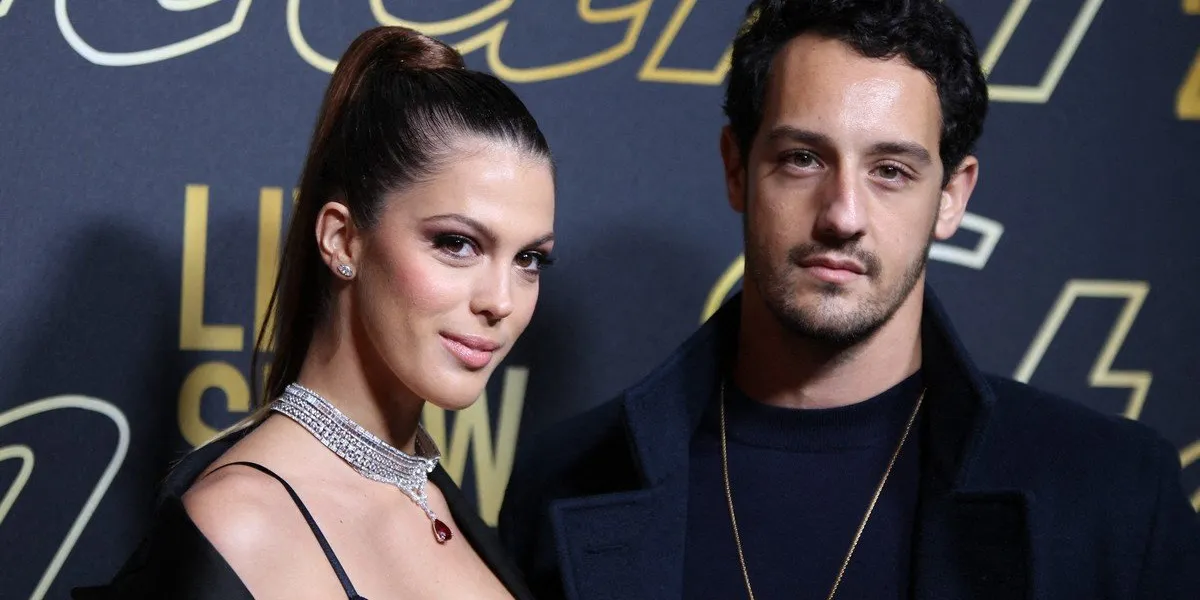 iris mittenaere, diego el glaoui attends the etam womenswear spring-summer 2022 show during paris fashion week on october 04, 2021 in paris, france photo by nasser berzane abacapresscom , 783217 218 paris france