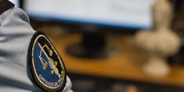 judicial police officer's crest at the police or the french gendarmerie