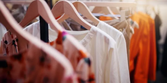 clothing on hanger at the modern shop boutique