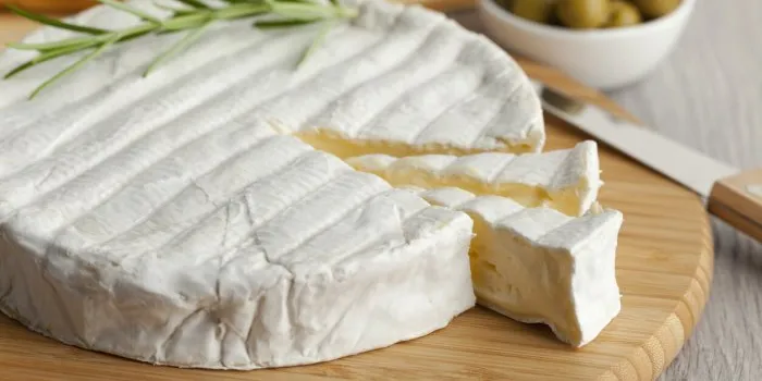 fresh brie cheese and a slice