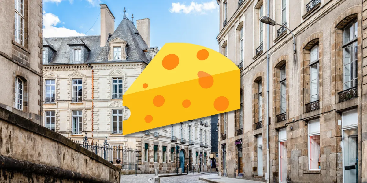 Ville française avec un dessin de gruyère
