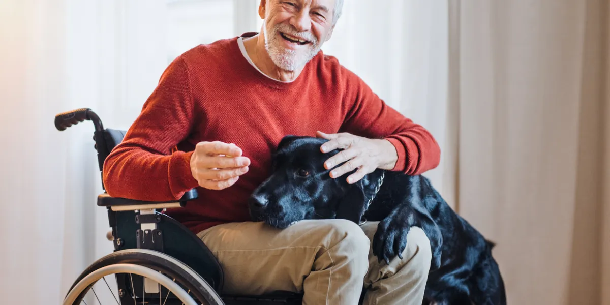 Senior en fauteuil roulant