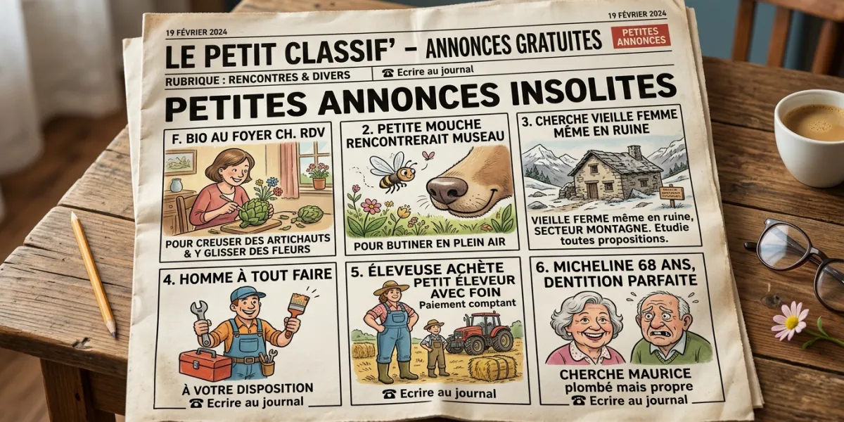 Trouvé dans le journal d'annonces gratuites