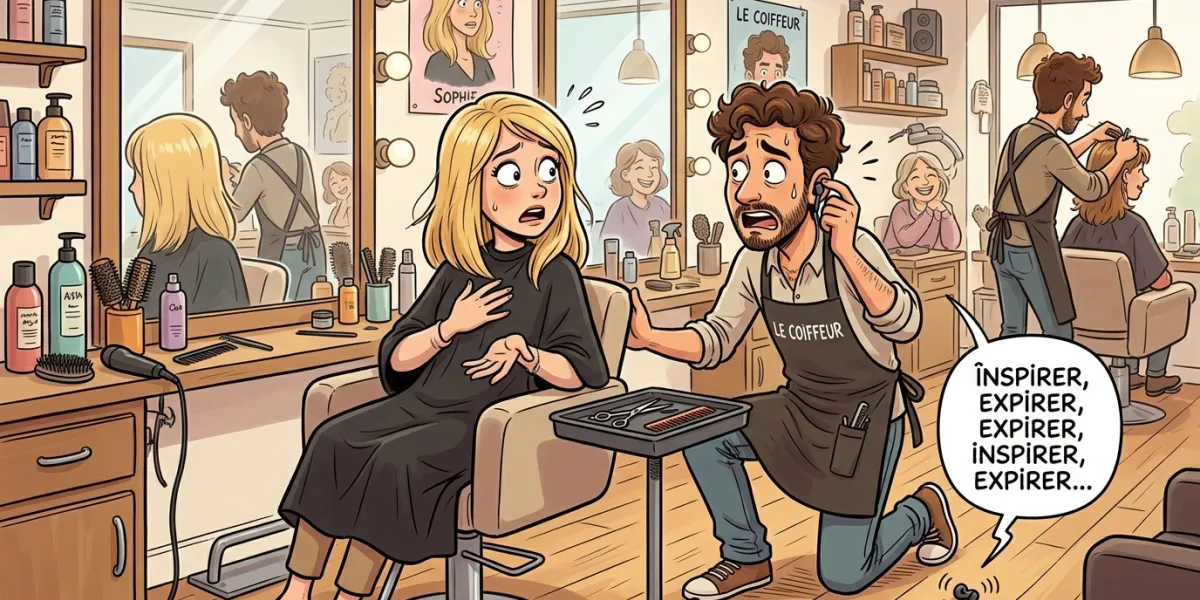 Une blonde chez le coiffeur