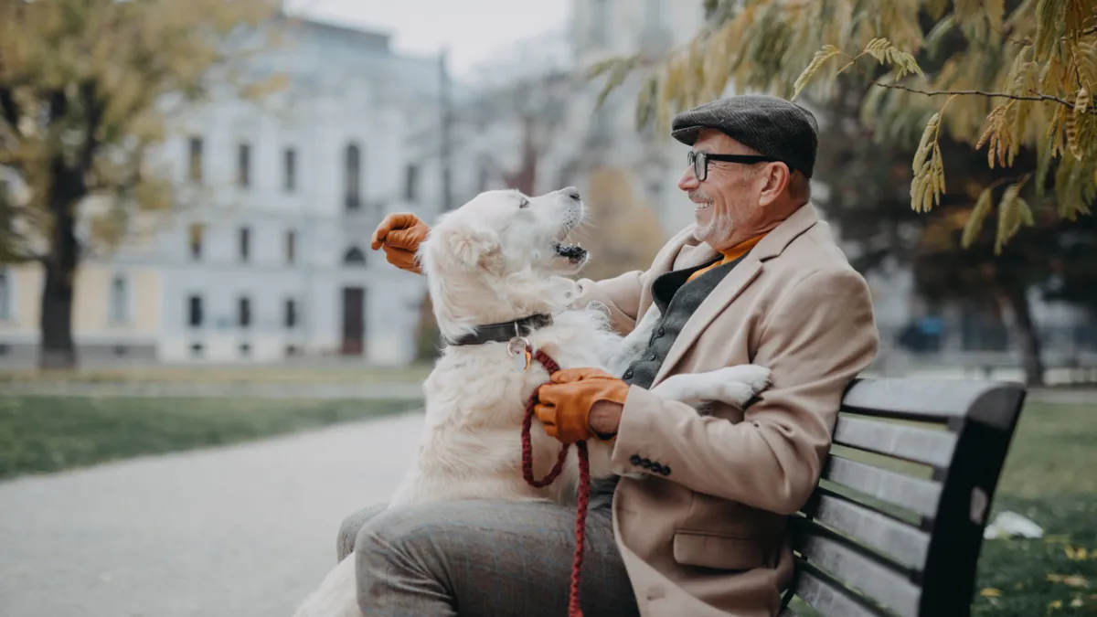 Vieil homme et son chien