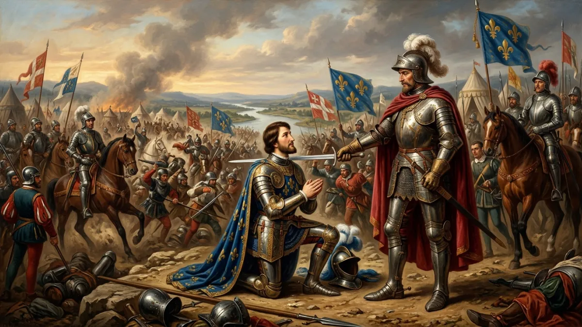 Cavalier adoubant roi à Marignan