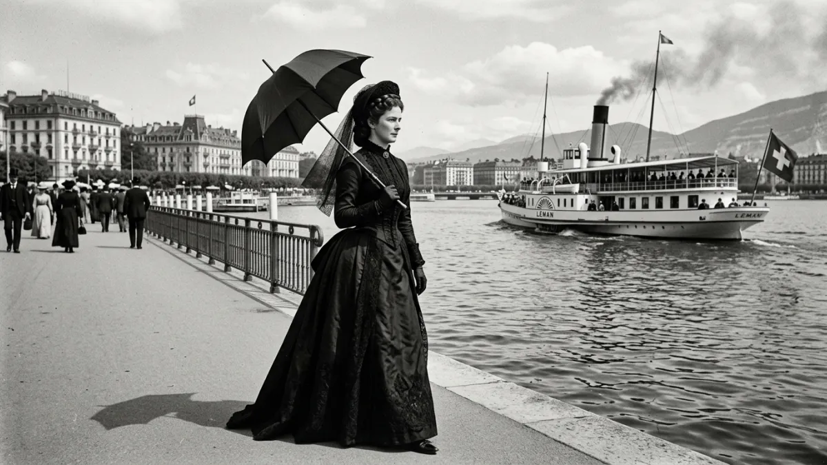 Photographie historique ou reconstitution d'époque montrant l'impératrice Élisabeth d'Autriche (Siss