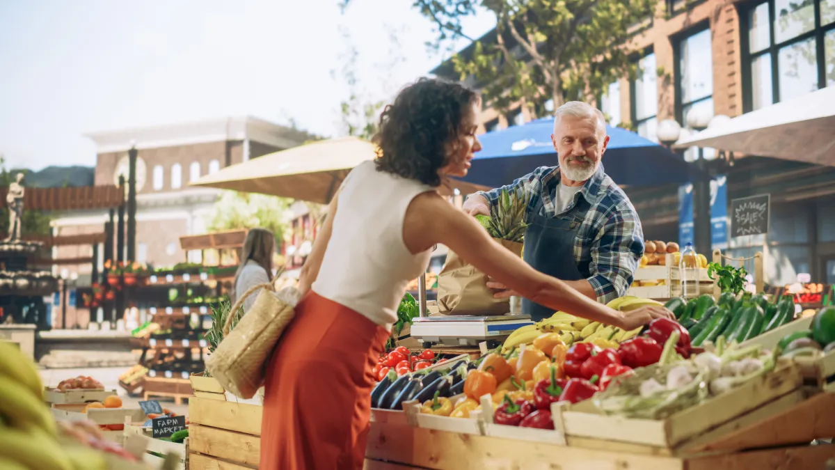 Marché de fruits et légumes