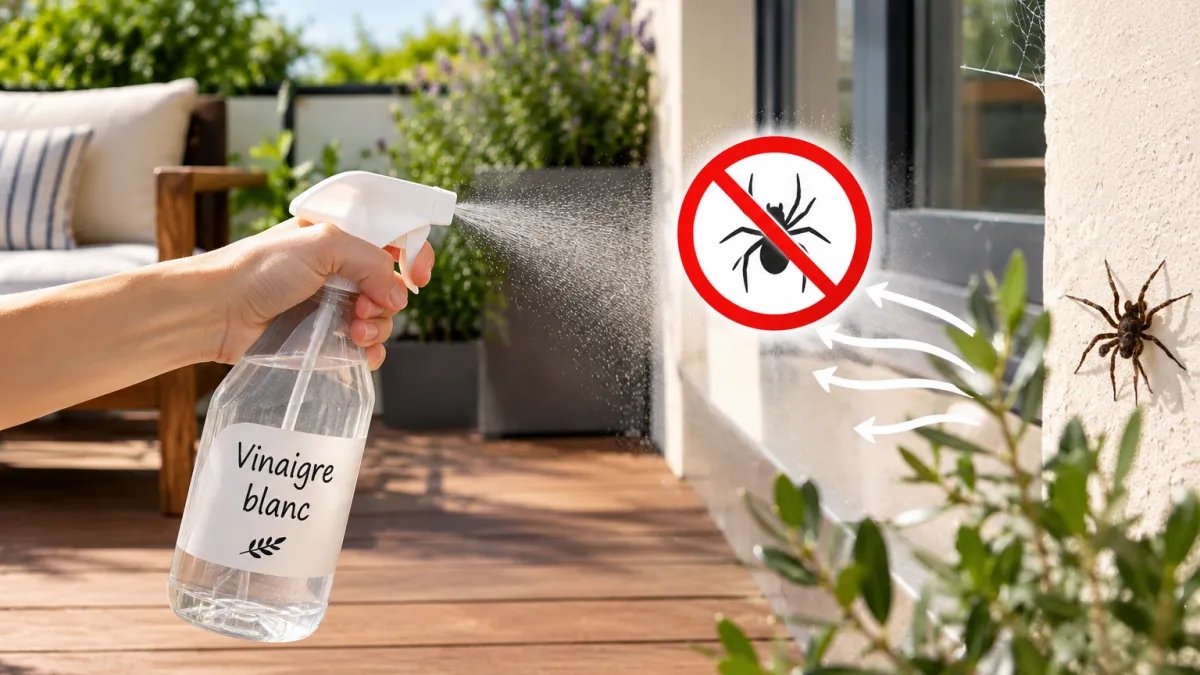 Pourquoi pulvériser du vinaigre blanc sur votre terrasse avant fin octobre éloigne les araignées ?