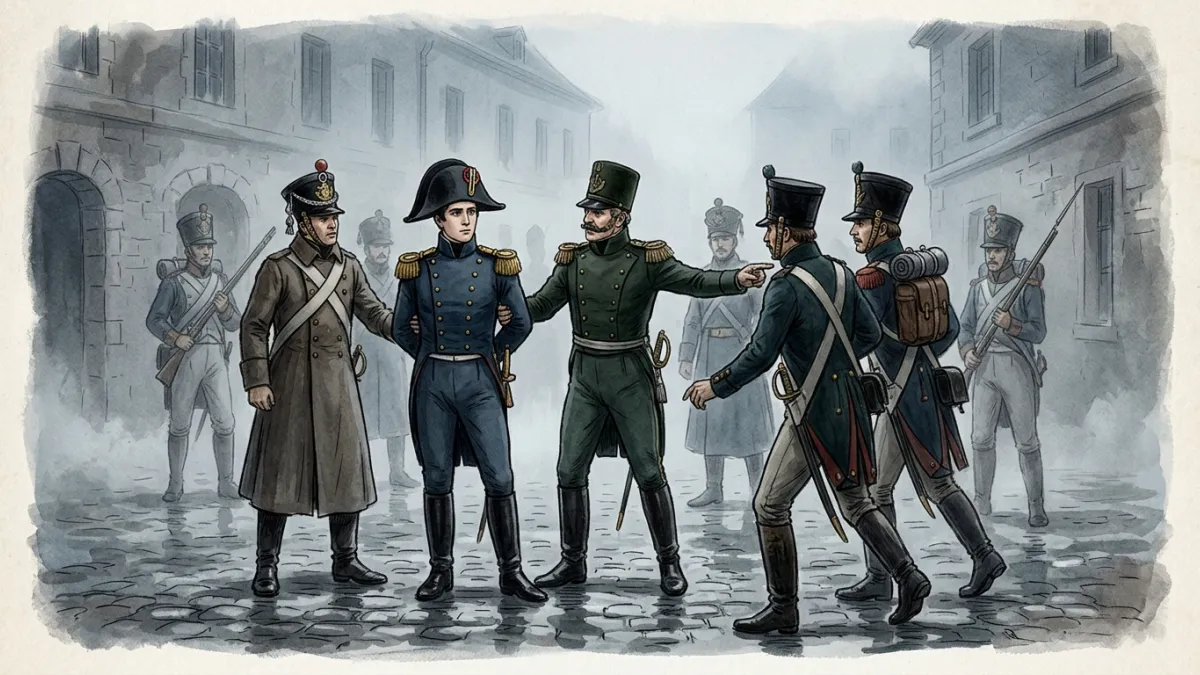 Louis-Napoléon Bonaparte arrêté par des officiers à Strasbourg en 1836.