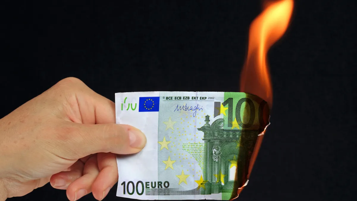 Billet euro brûlé