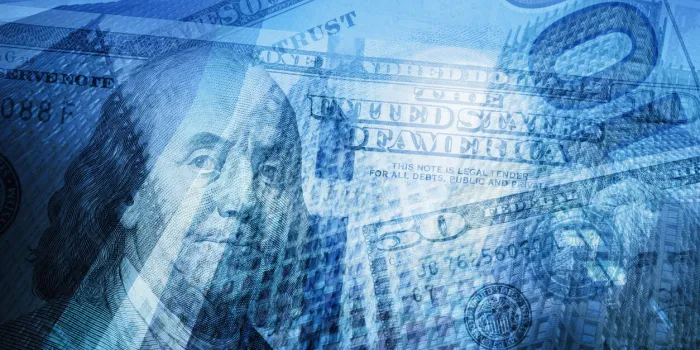 money, finance, business concept background usd dollar bills, skyscrapers