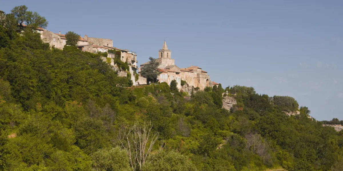 the hilltop village of venasque in provencethe hilltop village of venasque in provence