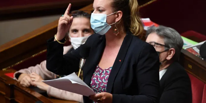 french leftist la france insoumise (lfi) party mp mathilde panot speaks during a session of questions to the government at the french national assembly in paris, on october 12, 2021 (photo by alain jocard   afp)