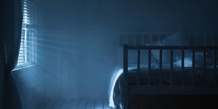 bedroom with moonlight and smoke