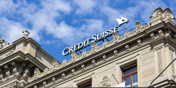 zurich, switzerland - april 19, 2021 credit suisse in the swiss financial center of zurich city credit suisse is the second-largest swiss bank