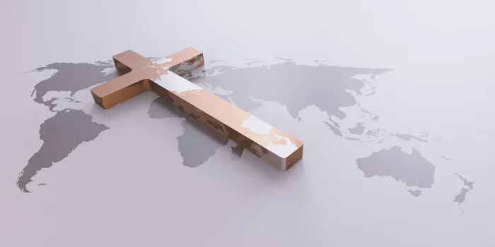 the holy cross of jesus christ, world map, global missions and evangelism