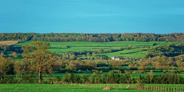 panorama of vezelay town and village in avallon of yonne department in bourgogne franche comte region, france
