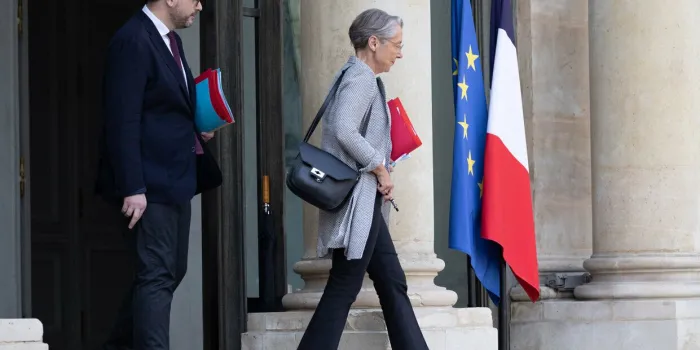 employers unions meet with french president at the elysee - paris