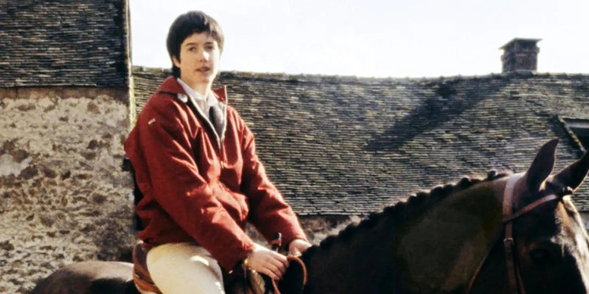 jacinte giscard d'estaing rides a horse in an equestrian center the day of her engagement, in dampierre, on march 17th 1979   afp photo   stf