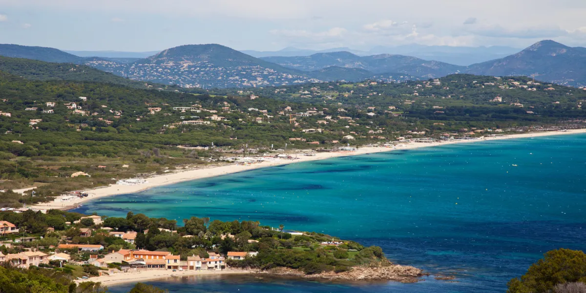 view over pampelonne beach near st tropez, southern france
