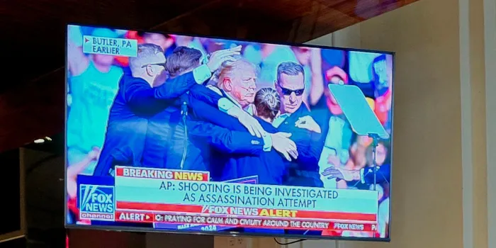 exclusive - supporters react to donald trump getting shot - las vegas