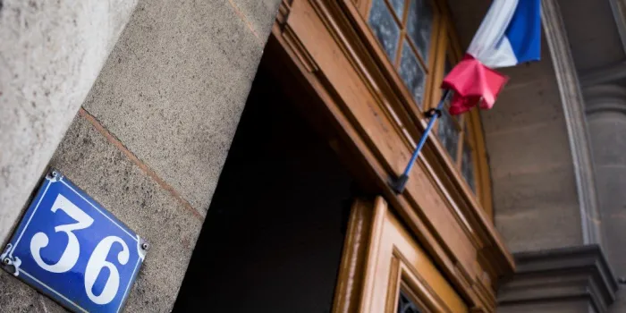 a picture taken on june 30, 2017 shows the entrance to the direction regionale de police judiciaire de paris (drpj), also known by its address the 36 quai des orfevres, in paris (photo by martin bureau   afp)