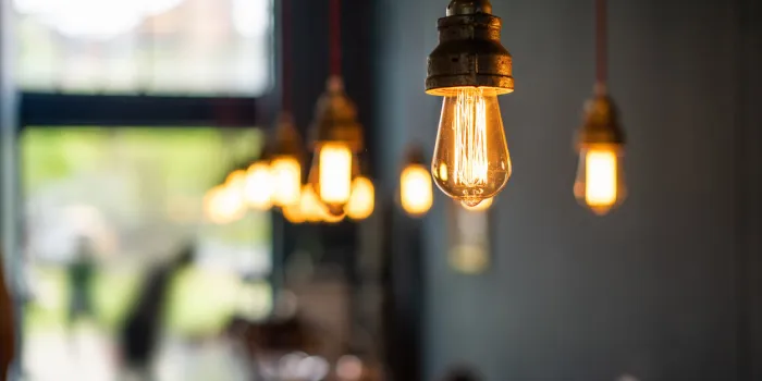 antique electronic decorative lamp in vintage factory