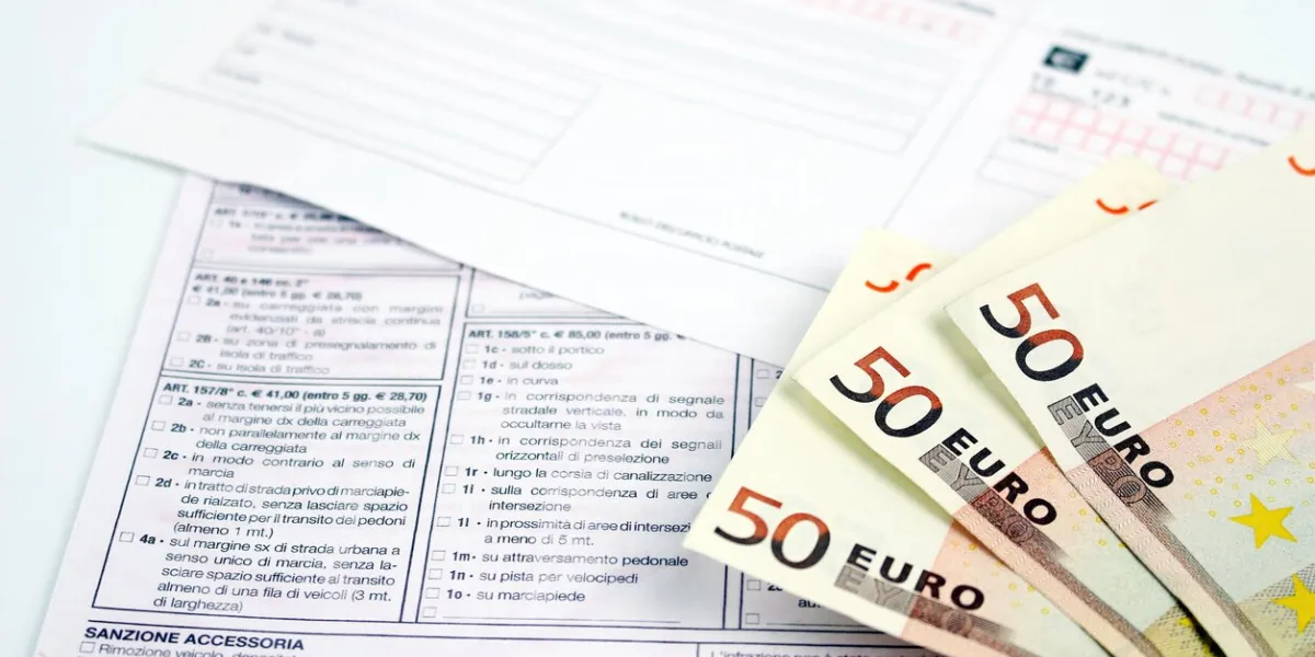 verbal infringement of the road, italy, with money for payment