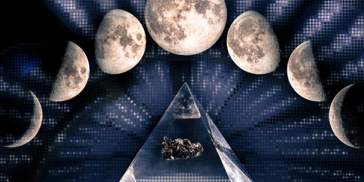 phases of the moon  waxing crescent, first quarter, waxing gibbous, full moon, waning gibbous, third guarter, waning crescent, new moon sacred geometry, the elements of this image furnished by nasa