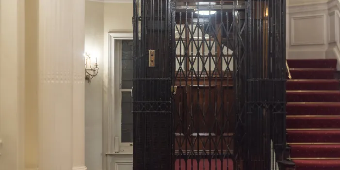 classic vintage retro elevator lift in luxury apartment building