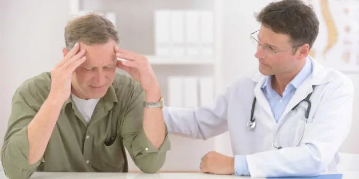 docteur, réconfortant, mâle mûr, patient