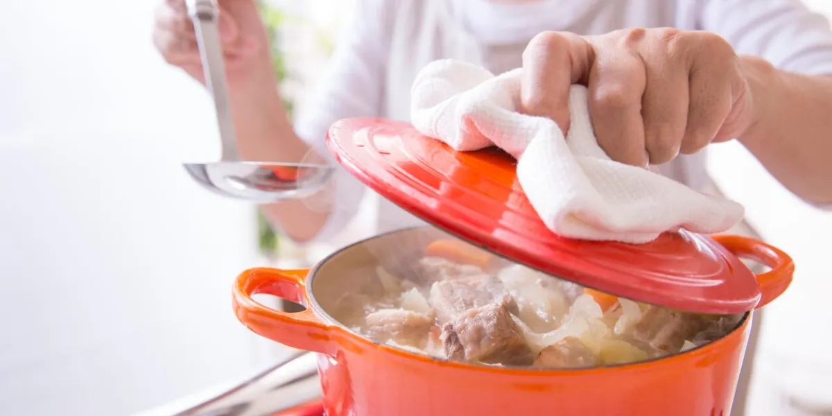 cooking in a casting pot