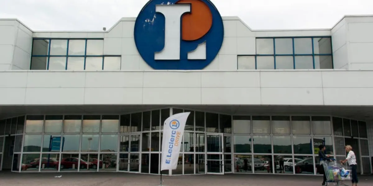 nancy,france-june 12, 2015  eleclerc is a french supermarket chain, with locations in france, italy, poland and spain the company consists of parts eleclerc (hypermarkets), intermarchÃ© and tank stations