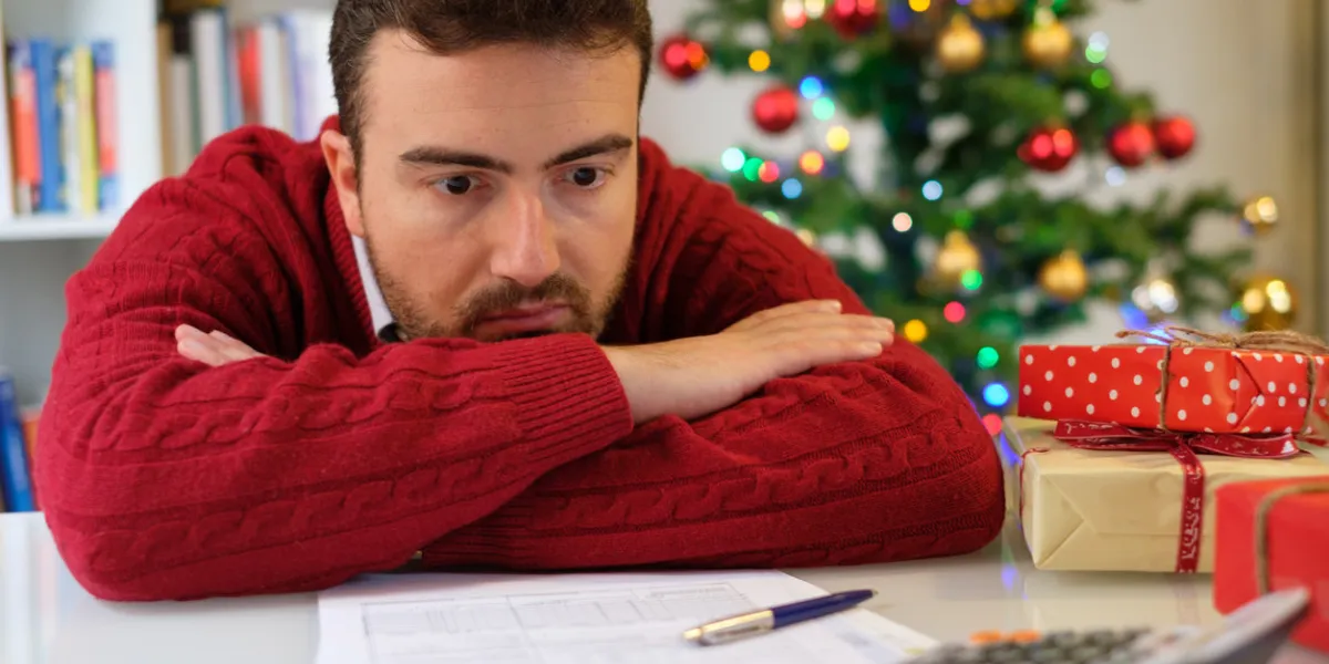 man tapped out and without money for christmas gifts
