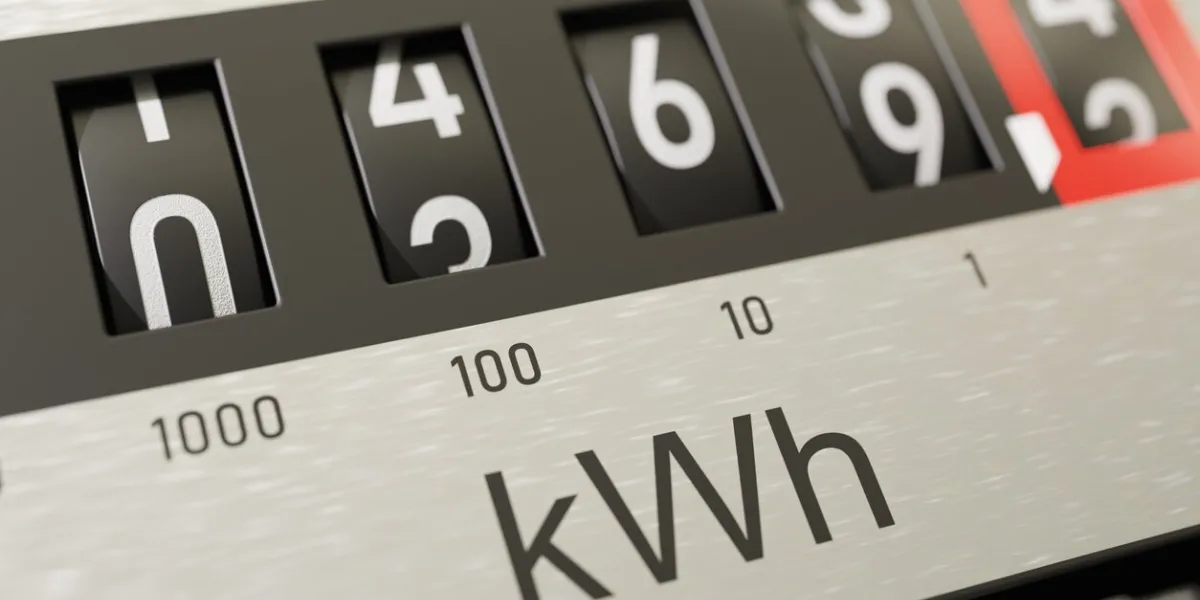 close-up view on electrometer measuring electricity consumption 3d rendered illustration