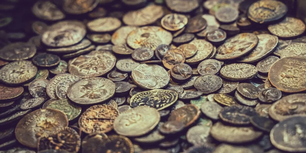 pile of old coins collection