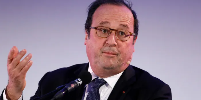 former french president francois hollande speaks during the economic faculty association rotterdam (efr) congress at the erasmus university in rotterdam on april 3, 2018   afp photo   anp   bas czerwinski   netherlands out