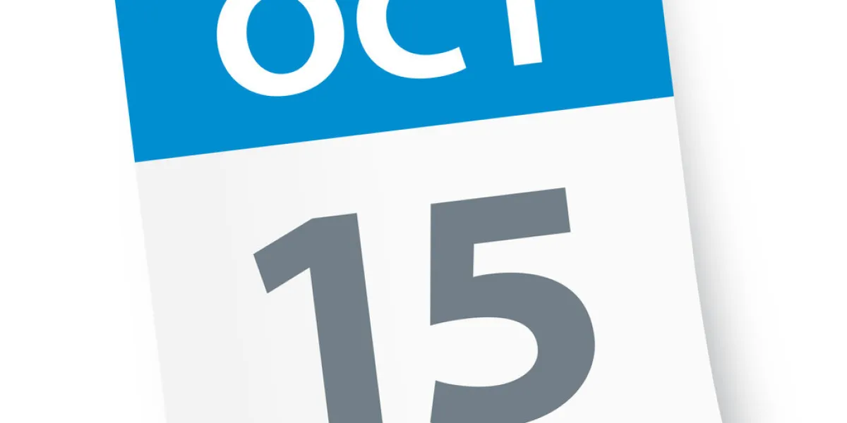 october 15 - calendar icon - vector illustration