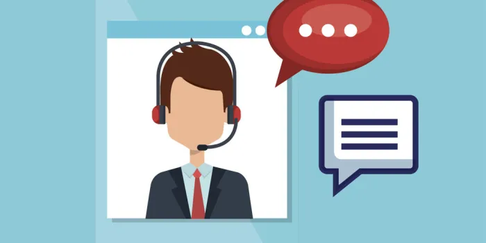 customer service agent with settings vector illustration design