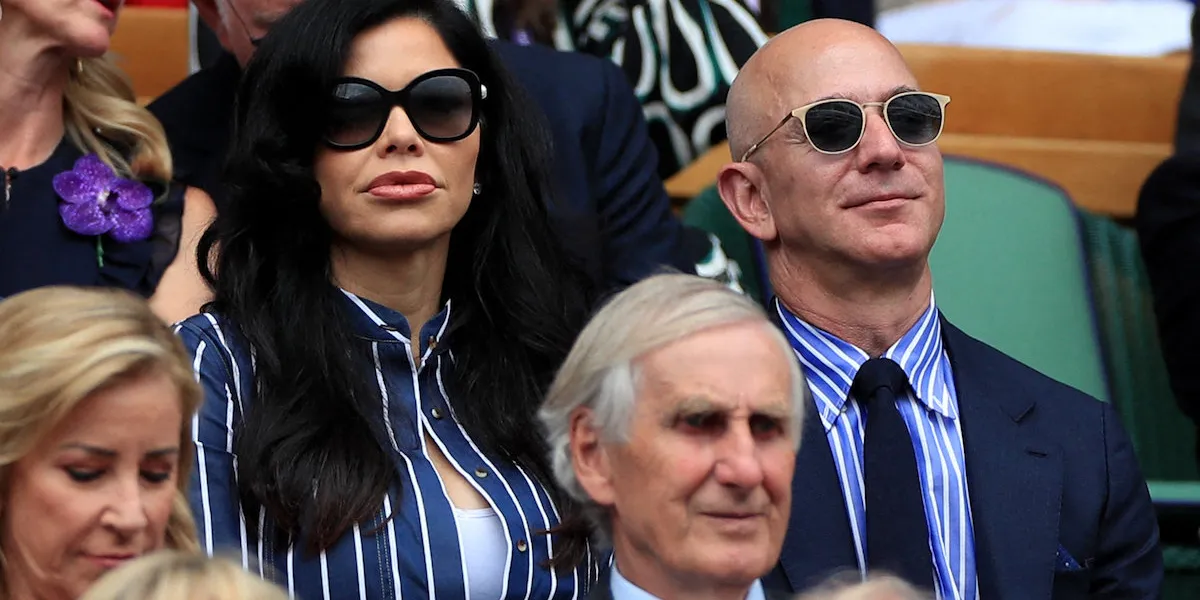 wimbledon championships - jeff bezos and lauren sanchez at mens final