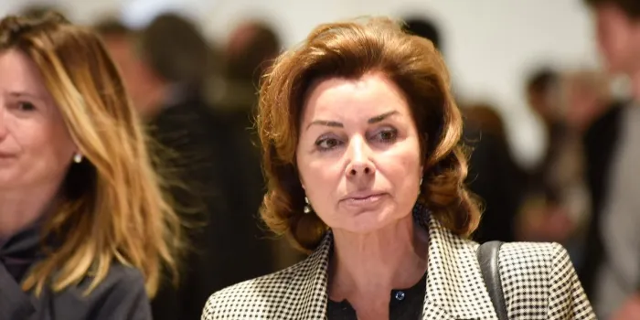 dominique tapie, bernard tapie's wife at the courthouse (palais de justice) in paris, france, on april 4, 2019 photo by patrice pierrot abacapresscom , 677626 015 paris france
