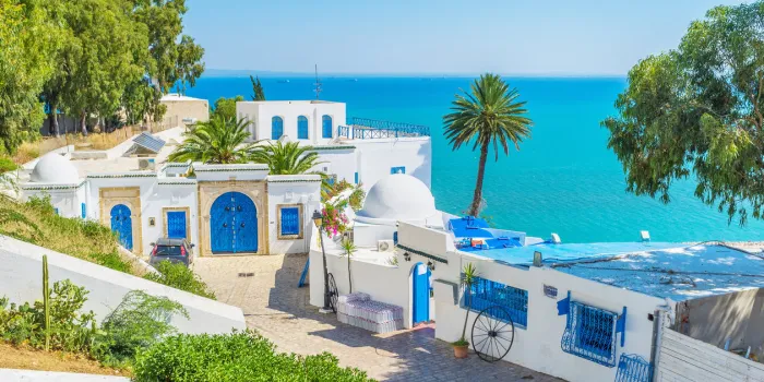one of the most beautiful views in the mountain village of sidi bou said, tunisia