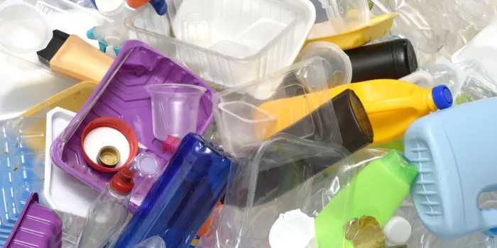 close up of a recycling plastic