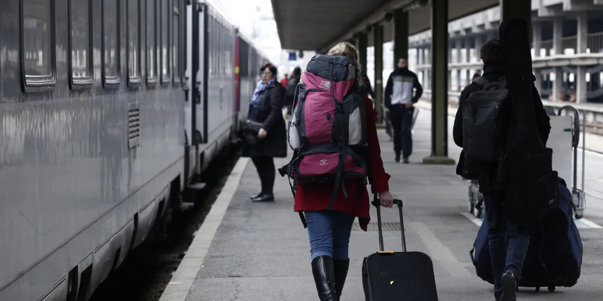 paris,france mar 22,2018people walk on a platform at gare de bercy railway station during a nationwide strike by french sncf railway workers