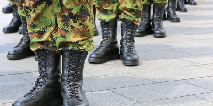 military troops standing in line