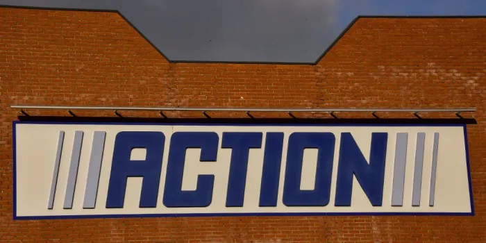 a picture taken on january 12, 2018 in coquelles shows the facade of a store of international discount store-chain action (photo by philippe huguen   afp)