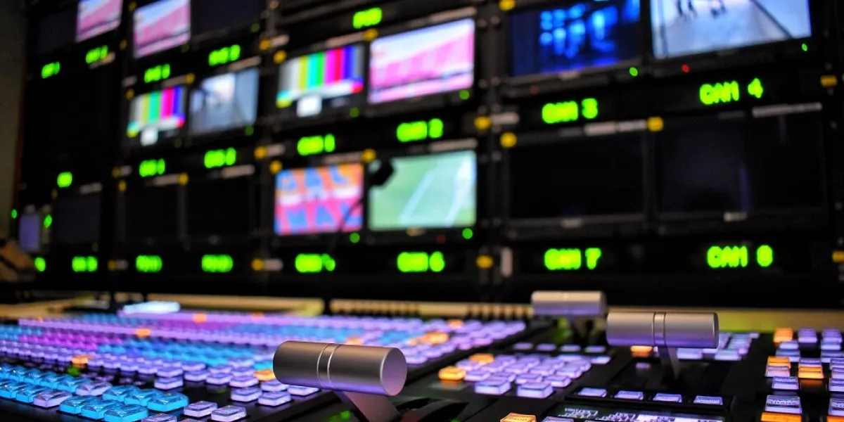 equipment in outside broadcasting van