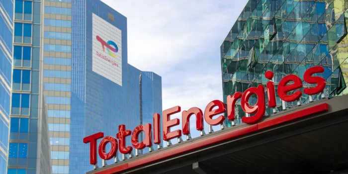 paris-la défense, france, march 14, 2022  exterior view of the tower housing the headquarters of the oil company totalenergies, formerly known as total
